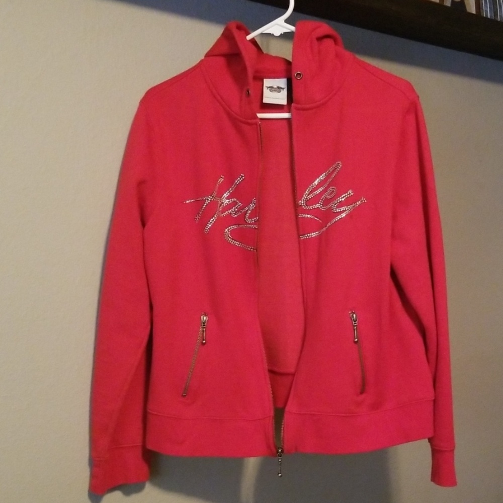 Harley's Davidson red zip up sweatshirt